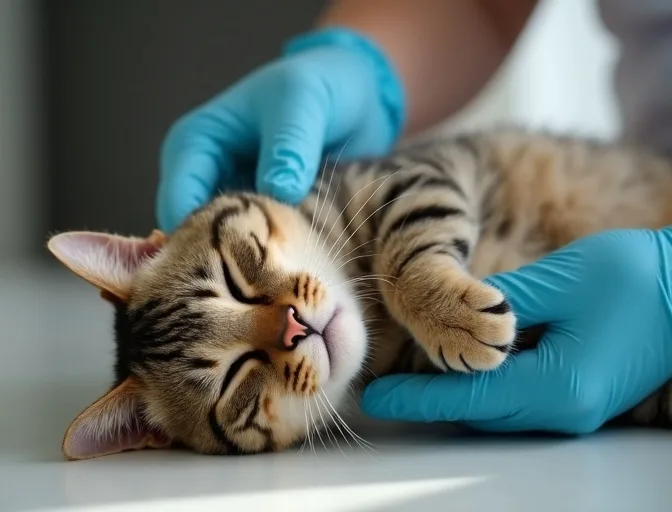 Specialist carefully handling a deceased cat with dignity in Barrabool